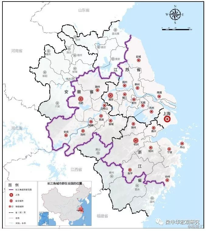 长三角城市群区位图