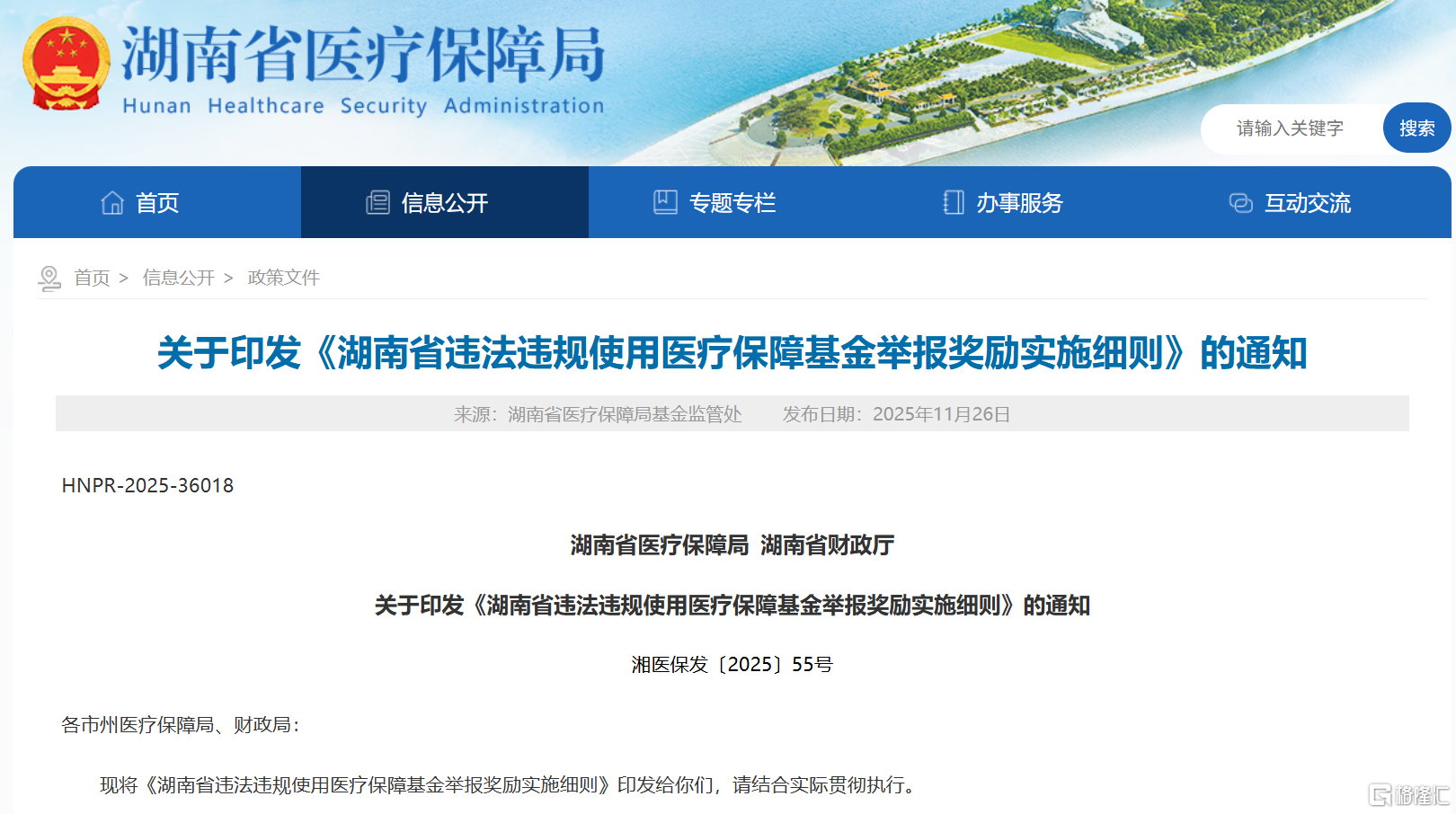 *图源：湖南省医疗保障局官网